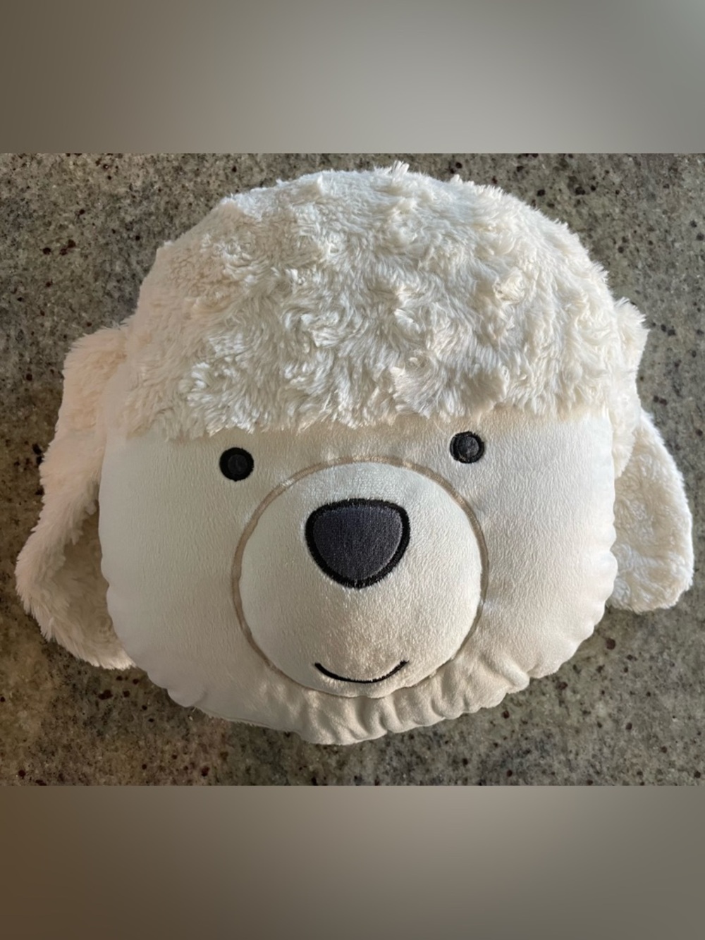 Plush Poodle Dog Throw Pillow - 🐩 Cream